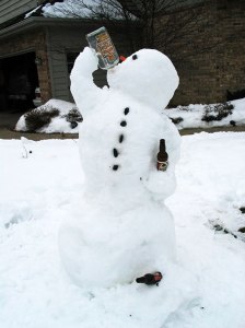 drinking snowman