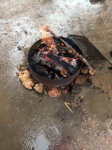 We've successfully combined the elements. If it continues raining, we'll build an ark instead of a fire.